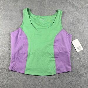 NWT Year Of Ours Women's Tread Crop Tank Colorblock Purple/Green Size XL
